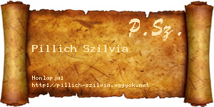 Pillich Szilvia névjegykártya